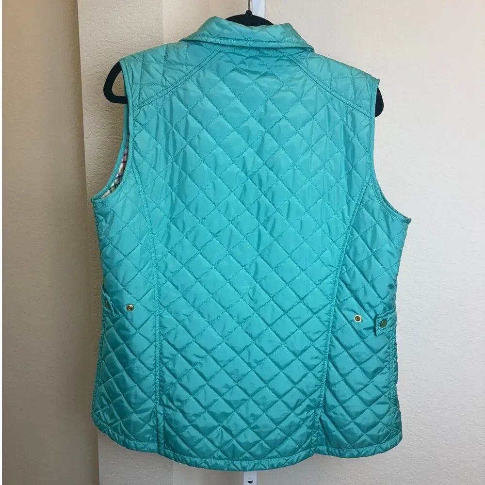 Peter Millar Womens Vintage Turquoise Quilted Golf Quiet Luxe Vest Large EUC - Picture 2 of 7